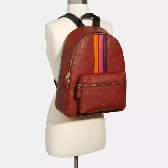 Coach Charlie Backpack With Varsity Stripe - Picture 1 of 8